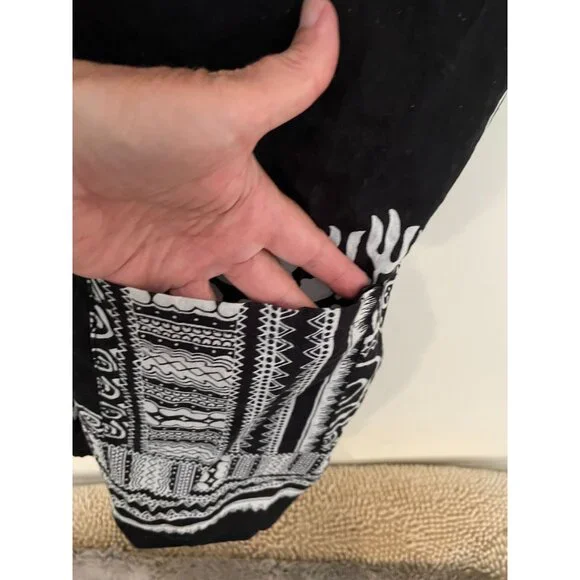 Dupsies Black & White Dashiki Kaftan - L - Picture 7 of 7